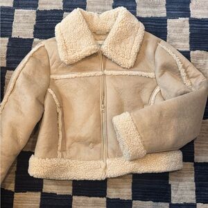 Abercrombie & Fitch Tan Shearling Jacket